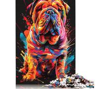 1000 Piece Jigsaw Puzzle Chinese Shar-Pei Dog Art Puzzle for Adults Wooden Puzzles Educational Game Challenge Toy Size : 75x50cm