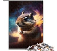 1000 Piece Jigsaw Puzzle Chipmunk Made of Wood, Fun at Home Activities, Birthday Present, Travel Gifts 50x75cm for Family Interactive Game