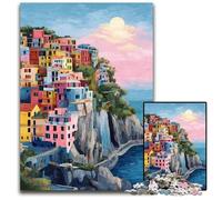 1000 Piece Jigsaw Puzzle Cinque Terre Wooden Puzzles Educational Games, Enhance Love between Couples for Age 14 Years Up 50X75CM