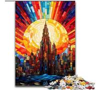1000 Piece Jigsaw Puzzle Cityscape Colorful Rainbow Puzzle Made of Wood,Relaxing Entertainment, Home Decor 1000pcs(50x75cm)