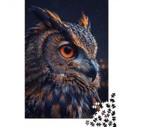 1000 Piece Jigsaw Puzzle, Close-up of An Owl's Face, 52x38cm/1000pcs