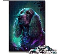 1000 Piece Jigsaw Puzzle Cocker Spaniel Dog Made of Wood, for Parents, Lovers, Friends - Age 14+ 50x75cm An for Christmas Or Birthdays
