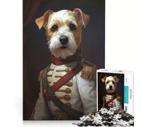 1000 Piece Jigsaw Puzzle Colonial Terrier Dog, Family Game, Pattern Assembly, with Fully Interlocking Randomly Shaped Pieces 38x52cm