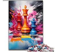 1000-Piece Jigsaw Puzzle Color Chess Wooden Jigsaw Puzzles for Adults Brain Challenge, for Teenagers & Home Decor size : 50x75cm