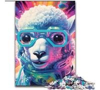 1000-Piece Jigsaw Puzzle Colorful Alpacas Wooden Jigsaw Puzzles for Adults size 50x75cm Family Game Night Fun, DIY Decorative Artwork