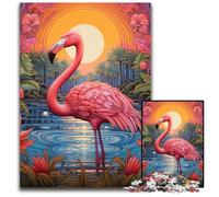 1000 Piece Jigsaw Puzzle Colorful Art Flamingo Jigsaw Puzzles Challenging Brain Teaser for Teenagers, Family Fun Interactive Game 26X38CM/10.23x14.96inch