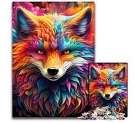 1000 Piece Jigsaw Puzzle Colorful Art Fox Jigsaw Puzzles Challenging Brain Teaser for Teenagers, Family Fun Interactive Game 50x75CM/19.68x29.52inch