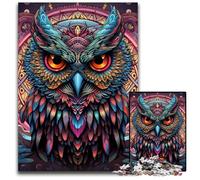 1000 Piece Jigsaw Puzzle Colorful Art Owl Jigsaw Puzzles Challenging Brain Teaser for Teenagers, Family Fun Interactive Game 26X38CM/10.23x14.96inch