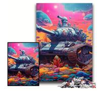 1000-Piece Jigsaw Puzzle Colorful Art Tank Challenging Puzzles 50x75 cm Interactive Family Game, DIY Home Decor Brain Challenge Gift