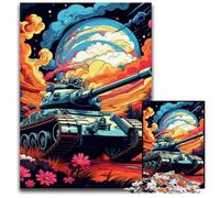 1000 Piece Jigsaw Puzzle Colorful Art Tank Wooden Jigsaw Puzzles Relax & Challenge, Colorful Home Decor Art, for Friends 50x75CM/19.68x29.52inch
