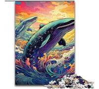 1000 Piece Jigsaw Puzzle Colorful Blue Whale JigsawPuzzle 1000 Pieces for Adults Family Interaction & Brain Challenge, Family Activity Challenge (Szie 50x75cm)