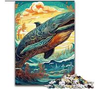 1000 Piece Jigsaw Puzzle Colorful Blue Whale JigsawPuzzle 1000 Pieces for Adults Family Interaction & Brain Challenge, Family Activity Challenge (Szie 26x38cm)