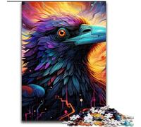 1000-Piece Jigsaw Puzzle Colorful Crow Difficult Puzzles for Adults size 26x38cm Birthday Gift Idea, Challenging Brain Teaser Game