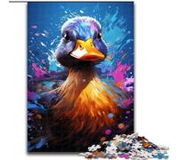 1000 Piece Jigsaw Puzzle Colorful Cute Duck Made of Wood, Idea, Humorous Artwork, Detailed Artwork 50x75cm An for Christmas Or Birthdays