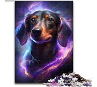 1000 Piece Jigsaw Puzzle Colorful Dachshund Made of Wood, Idea, Humorous Artwork, Detailed Artwork 50x75cm An for Christmas Or Birthdays