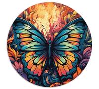 1000-Piece Jigsaw Puzzle Colorful Fantasy Butterfly Round Puzzles 1000 Pieces for Adults Ideal And Home Decor 67.5x67.5cm