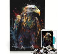 1000 Piece Jigsaw Puzzle Colorful Full Body Eagle, Family Game, Pattern Assembly, with Fully Interlocking Randomly Shaped Pieces 38x26cm
