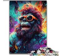 1000-Piece Jigsaw Puzzle Colorful Gorillas 1000 Pieces Puzzle Gifts Christmas Halloween Mother's Day New Year Easter Gift (Szie 26x38cm)