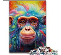 1000 Piece Jigsaw Puzzle Colorful Gorillas Wooden Puzzles for Birthdays, Christmas, Halloween, Thanksgiving, Easter (Szie 50x75cm)