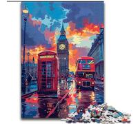 1000-Piece Jigsaw Puzzle Colorful London Big Ben Jigsaw Puzzle Made of cardboard,for Teenagers, Family Interactive Game, Challenge Gift 1000pcs(26x38cm)