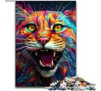 1000-Piece Jigsaw Puzzle Colorful Lynx 1000Pc Adults Jigsaw Puzzle for Teenagers, Family Interactive Game, Challenge Gift (Szie 26x38cm)