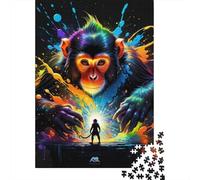1000 Piece Jigsaw Puzzle Colorful Monkey Jigsaws Puzzles Wooden Puzzle Assembly Toy Family Interactive Game 1000pcs (75x50cm)