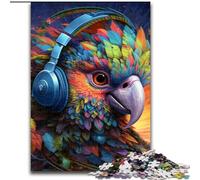 1000 Piece Jigsaw Puzzle Colorful Parrot Made of Wood, Interactive Family Game, Suitable for Ages 14+ 50x75cm Brain Teaser, Adult Game, Family Interactive Activity