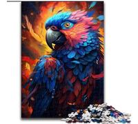 1000 Piece Jigsaw Puzzle Colorful Parrot with Colorful Feathers Made of Wood, Perfect Home Or Office Decor, Ideal 50x75cm DIY Art Decor