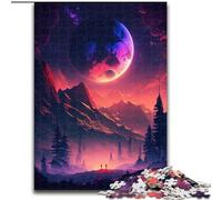 1000 Piece Jigsaw Puzzle Colorful Planet Mountains Made of Wood, Fun Activity for at Home 50x75cm DIY Decoration Brain Challenging