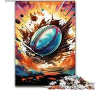 1000 Piece Jigsaw Puzzle Colorful Rugby 1000-Piece Jigsaw Puzzle Teenager Stress Reduction Cool Unique Gift for Family (Szie 26x38 cm)