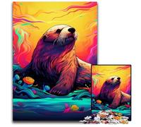1000 Piece Jigsaw Puzzle Colorful Seal Wooden Jigsaw Puzzles for Adults Brain Challenge Gift, Educational Activity for Teenagers 50x75CM/19.68x29.52inch