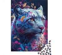 1000 Piece Jigsaw Puzzle Colorful Snow Leopard Jigsaws Puzzles Paper Puzzle Assembly Toy Family Interactive Game 1000pcs (38x26cm)