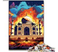 1000-Piece Jigsaw Puzzle Colorful Taj Mahal 1000 Piece Jigsaw Puzzles for Adults Brain Teaser Game for Teenagers, for Family Game Night (Size 50x75 cm)