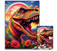 1000 Piece Jigsaw Puzzle Colorful Tyrannosaurus Rex Jigsaw Puzzles Challenging Brain Teaser for Teenagers, Family Fun Interactive Game 50x75CM/19.68x29.52inch