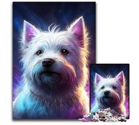 1000 Piece Jigsaw Puzzle Colorful West Highland Terrier Puzzles for Adults Relaxing Entertainment, Home Decor 26X38CM/10.23x14.96inch