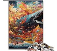 1000 Piece Jigsaw Puzzle Colorful Whale Challenging Puzzles size 26x38cm DIY Decoration, Brain Challenge, for Adult, Family