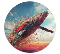 1000-Piece Jigsaw Puzzle Colorful Whale Puzzles for Adults Challenging Brain Teaser for Teenagers, Family Game Night Fun (67.5x67.5cm)