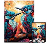 1000 Piece Jigsaw Puzzle Colorful Woodpecker Wooden Jigsaw Puzzles Relax & Challenge, Colorful Home Decor Art, for Friends 50x75CM/19.68x29.52inch