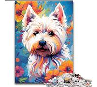 1000 Piece Jigsaw Puzzle Coloured Shih Tzu Made of Wood, Fun Activity for at Home 50x75cm DIY Decoration Brain Challenging
