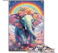 1000 Piece Jigsaw Puzzle Colourful Animals Elephant Made of Wood, Idea, Humorous Artwork, Detailed Artwork 50x75cm An for Christmas Or Birthdays