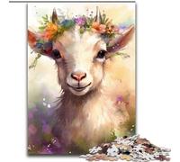 1000 Piece Jigsaw Puzzle Colourful Baby Sheep Puzzle Made of Wood,Toys Gift Educational Intellectual Decompressing Fun Family Game 1000pcs(50x75cm)