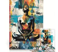 1000 Piece Jigsaw Puzzle Colourful Chakras Poster, Family Game, Pattern Assembly, with Fully Interlocking Randomly Shaped Pieces 38x26cm