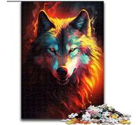 1000 Piece Jigsaw Puzzle Colourful Fantasy Wolf Made of Wood, Perfect Home Or Office Decor, Ideal 50x75cm DIY Art Decor
