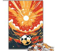 1000 Piece Jigsaw Puzzle Colourful Football Made of Wood, Fun Activity for at Home 50x75cm DIY Decoration Brain Challenging