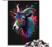 1000 Piece Jigsaw Puzzle Colourful Goats Puzzle Made of cardboard,Family Interactive Game, Brain Teaser Gift, Educational Toy 1000pcs(26x38cm)