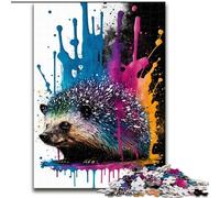 1000-Piece Jigsaw Puzzle Colourful Hedgehog Difficult Puzzles for Adults for Teenagers, Family Game Night, Brain-Challenging Gift Idea size 38x26cm