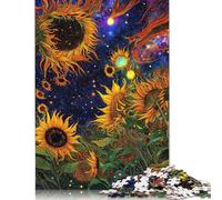 1000 Piece Jigsaw Puzzle Colourful Sunflower Art Puzzles for Adults Wooden Games Jigsaw Challenge Toy Christmas And Birthday Gifts 1000pcs (75x50cm)