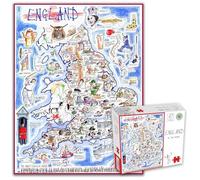 1000 Piece Jigsaw Puzzle - Comical Map Of England Artwork By Tim Bulmer - Comical 1000 Piece Puzzles For Adults Colorful Jigsaw Puzzle 66cm X 50cm Funny Jigsaw Puzzles
