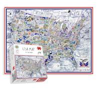 1000 Piece Jigsaw Puzzle - Comical Map Of USA By Tim Bulmer - Comical 1000 Piece Puzzles For Adults Colorful Jigsaw Puzzle 66cm X 50cm Funny Jigsaw Puzzles