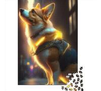 1000 Piece Jigsaw Puzzle Corgi Dog 2 Jigsaws Puzzles Wooden Puzzle Assembly Toy Family Interactive Game 1000pcs (75x50cm)